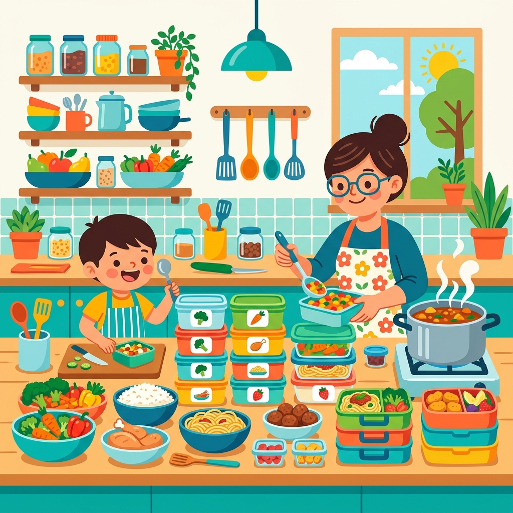 Ilustración de la guía: Batch Cooking: Menú semanal para niños