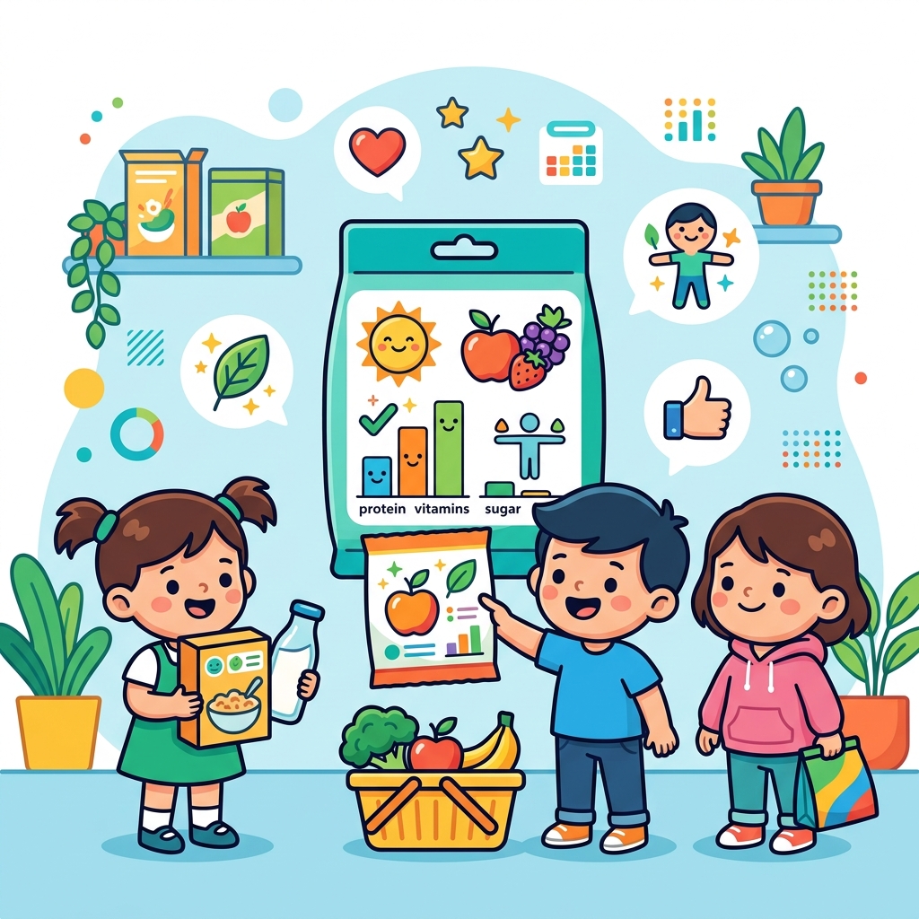 Ilustración de la guía: Cómo Leer Etiquetas de Alimentos para Niños