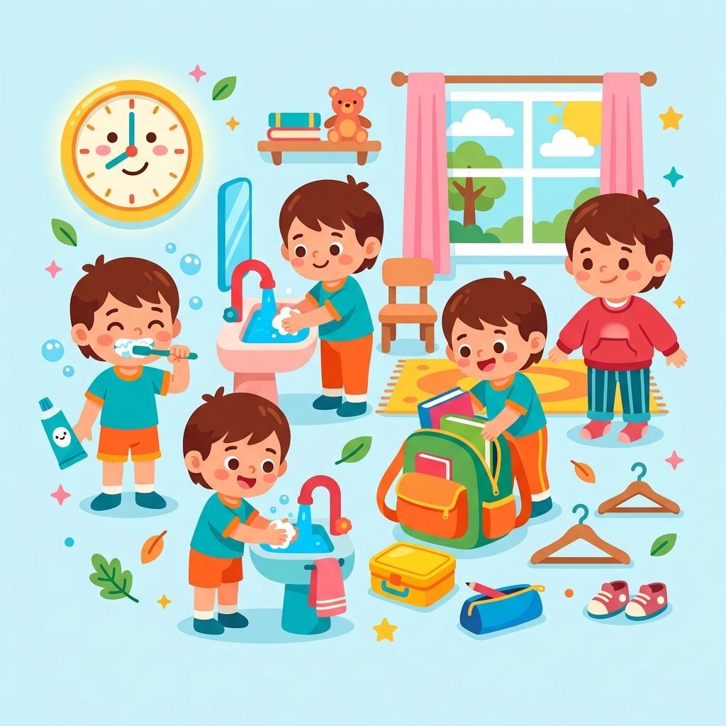 Ilustración de la guía: Preparación para la Escuela: Hábitos Básicos