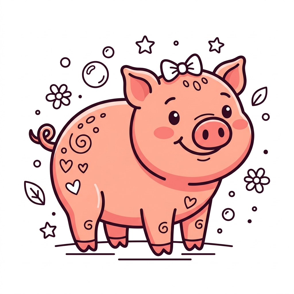 Cerdito para Colorear