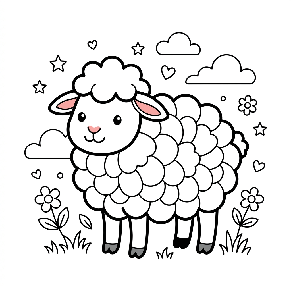 Oveja para Colorear