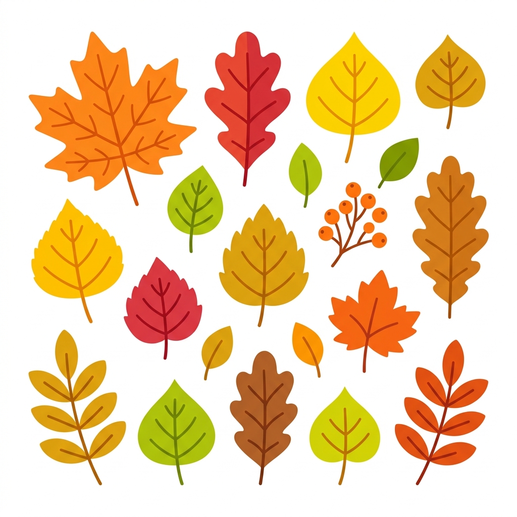 Plantilla de Hojas de Otoño